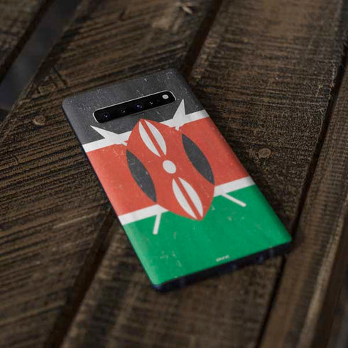 Kenya Flag Distressed Galaxy S10 Skin
